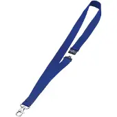 Durable Lanière textile , pour porte-cartes/porte-noms, mousqueton, fermeture de sécurité, L 440 x l 20 mm, textile, bleu foncé, 10 pièces