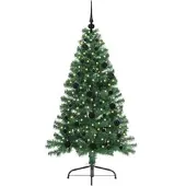 vidaXL Arbre de Noël artificiel pré-éclairé vert 150 cm PVC