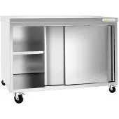 GOLDINOX Meuble bas inox 1600x800 mm sur roulettes PREMIUM -
