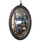 Meander Miroir Spiegel, forme ovale, bois noir, 40x4x47 cm