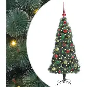 vidaXL Arbre de Noël artificiel pré-éclairé avec jeu de boules vert