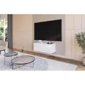 Hajduk furniture Meuble TV Suspendu Blanc Brillant 90x35x40 cm Push-to-Open Modulable
