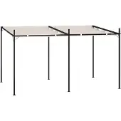 vidaXL Pavillon avec toit extensible 400x300x233 cm Crème