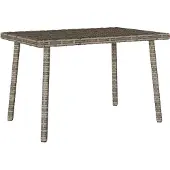 vidaXL Table basse de jardin rectangulaire Gris 60x40x37 cm Poly rotin