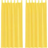 vidaXL Voile Rideaux avec passants 2 pcs. Jaune 140x225 cm