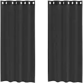 vidaXL Voile Rideaux avec œillets 2 pcs. noir 140x245 cm
