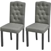 vidaXL Chaise de salle à manger 2 pcs. Gris Tissu