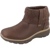 SKECHERS Easy Going : Bottines marron pour femmes, fermeture éclair, style décontracté