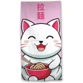 Kawaii Kawaii-Katzen-Strandtuch – 70 x 140 cm (140 x 70 cm)
