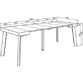 Dripio Table console extensible de 220 cm, aspect béton, pour 10 personnes
