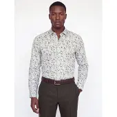 Jack & jones Premium Chemise bleu clair / marron / brocart / blanc