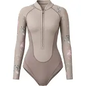 LOUM Shorty à Manches Longues Avec Fermeture éclair Frontale Pour Femme Aquabelle