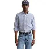 Gant pour homme. 3262030 Chemise en popeline à rayures bleue (3XL), Casuel, Coton, Classique, Manche longue
