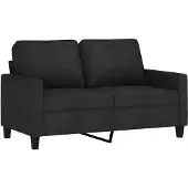 vidaXL Ensemble de canapés 3 pièces avec coussins Tissu noir