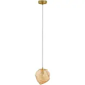 Nova Luce Suspension Odelle Or avec verre ambré