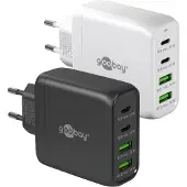 Goobay 64818 Chargeur rapide multiport USB-C PD GaN (68 W) blanc, blanc - 2x ports USB-C (Power Delivery) et 2x ports USB-A (Quick Charge)