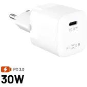 FIXED Mini GaN avec sortie USB-C et support PD 30W blanc