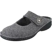 Finn Comfort Brig : Chaussons d'intérieur pour femmes, couleur gris, en feutre de laine - Taille : 38
