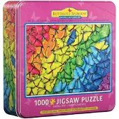Eurographics Puzzle dans une boîte en fer blanc Papillon arc-en-ciel 1000 pièces