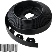 Relaxdays Bordure de pelouse , 10 m x 5 cm, plastique, bordure de parterre flexible, 30 piquets de fixation, bordure pour parterres et pelouses, noir
