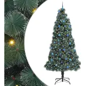 vidaXL Arbre de Noël artificiel pré-éclairé avec jeu de boules vert