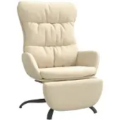 vidaXL Fauteuil relax avec repose-pieds Crème Tissu