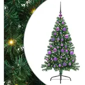 vidaXL Sapin de Noël artificiel pré-éclairé Vert 120 cm PVC