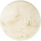 NATURL. Tapis rond à poils longs | Comfy Supreme Crème | Ø 120cm | Crème | Polyester | Rond