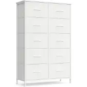 Songmics : Commode avec 10 tiroirs, meuble de rangement, design moderne