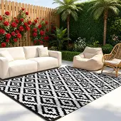 Dripio Tapis d'extérieur imperméable, double face, gris, 150 x 240 cm