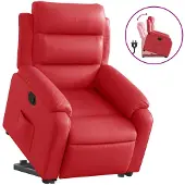 vidaXL Fauteuil relax releveur rouge similicuir