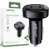 Acefast Chargeur de voiture 66W 2X Usb Type C / Usb, Pps, Power Delivery, Quick Charge 4.0, Afc, Fcp, Scp Noir (B3 Noir)