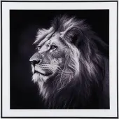 PT Living Décoration murale Lion - Noir - 2x50x50cm - Moderne