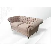 AEA Chesterfield 2Sitzer Hellpink Stoff Textil Wohnzimmer Sofa Kreative Modern
