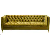 AEA Gelb Dreisitzer Textil Chesterfield Wohnzimmer Modern Design Couchen Sofa
