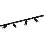 LEDVION systeme rail LED 1m monophase Noir 4 spots sans ampoule GU10