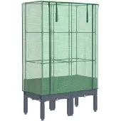 vidaXL Lit surélevé avec serre aspect rotin 80x40x140 cm