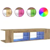 vidaXL Armoire TV avec lampes LED Chêne Artisan 135x39x30 cm
