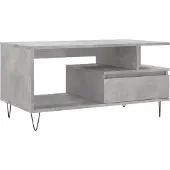 vidaXL Table basse gris béton 90x49x45 cm Bois composite