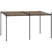 vidaXL Pavillon avec toit extensible 400x300x233 cm Taupe