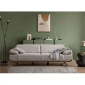AEA Hellbeiges Textilsofa Designer Polstersofas Wohnzimmer Couchen 3-Sitzer