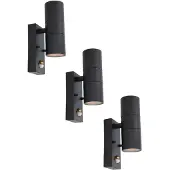 HOFTRONIC™ - Appliques murales LED Blenda 8W 2700K IP44 Noir détecteur motion