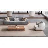 AEA Luxuriöses 3-Sitzer Sofa Set mit weichem Stoff und elegantem Design