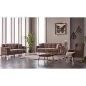 AEA Garnitur Dreisitzer 3 Sitzer Sofa Stoffsofa Polstersofa Braun Couch Sitzpolster