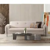 AEA Couch Dreisitzer Sofa 3 Sitzer Weiß Stoffsofas Polstersofa Design
