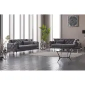 AEA Couchgarnitur Sofa Polstersofa Dreisitzer Stoffsofa Grau 2tlg Couch