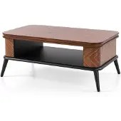 AEA Holz Couchtisch Geometrischem Rautenmuster Metallgestell Modern
