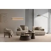 AEA Sofa 2-Sitzer Beige Braun Modern Stoffsofa Sessel Musikmodul