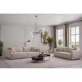 AEA Elegante Beige Sofagarnitur Stilvoller 4-Sitzer Designer Dreisitzer