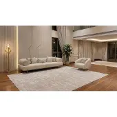 AEA Wohnzimmer Set Sofa Sessel Beige Polstermöbel Luxus Design